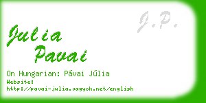 julia pavai business card